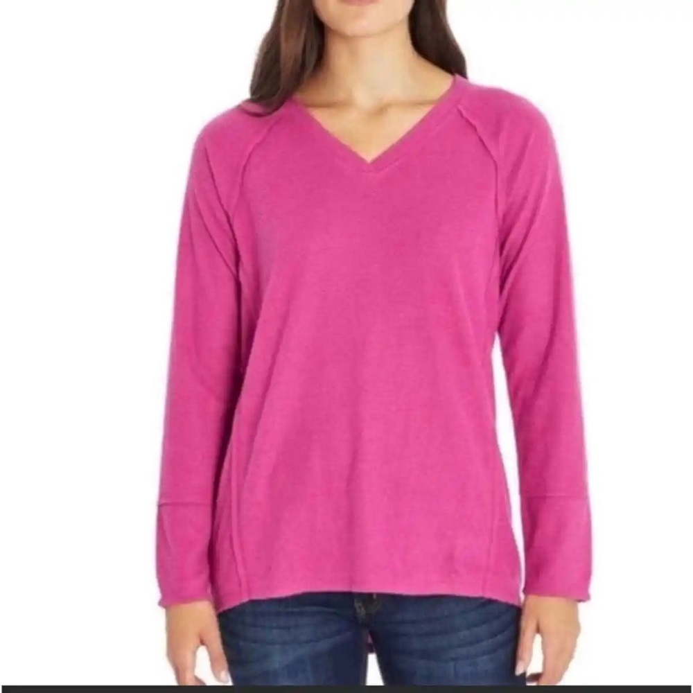 Wildfox Womens Haley Waffle Knit Top In Elderberry Pink Size XXL Casual